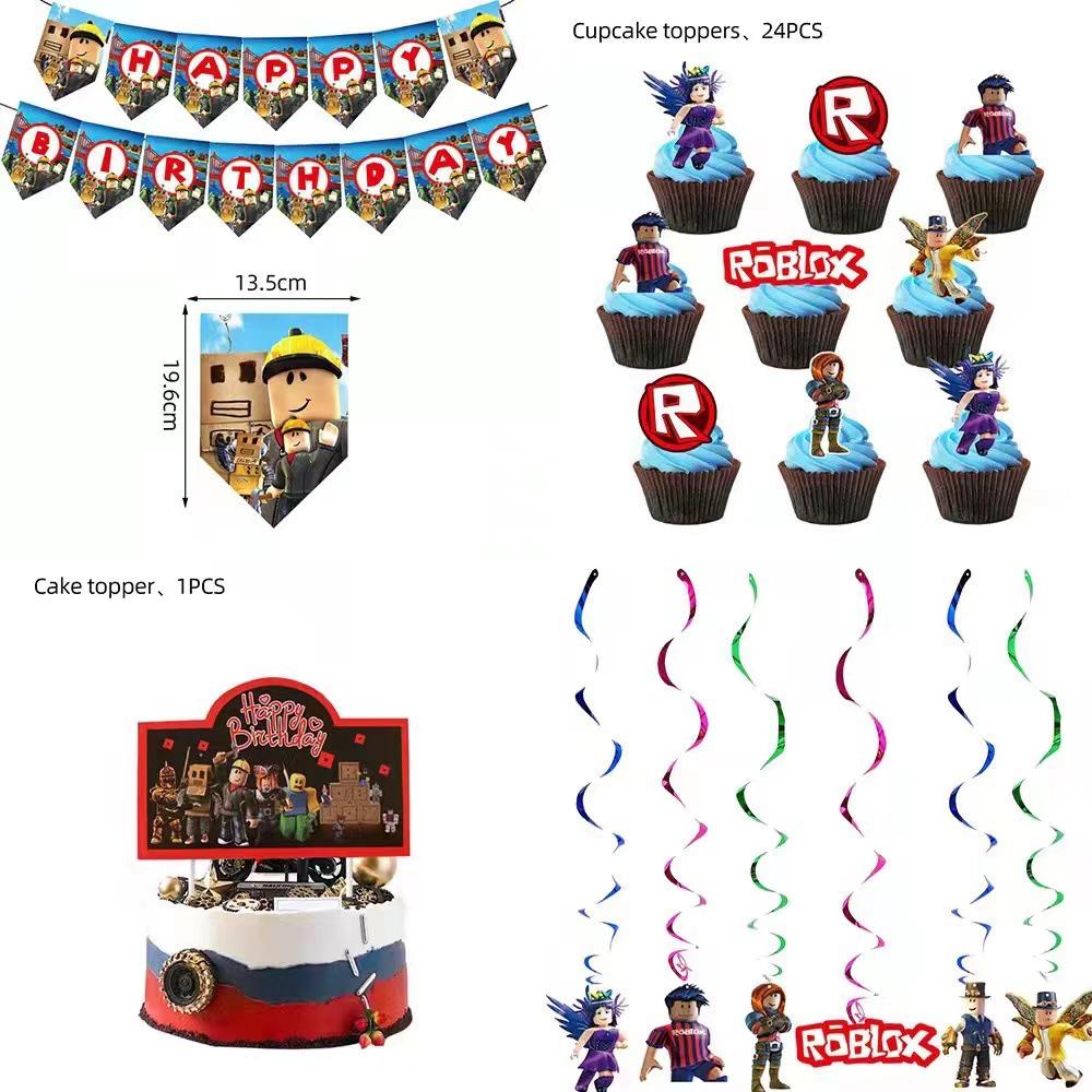 

Товары для вечеринки в виртуальном мире Roblox: Тарелки, Чашки, Скатерть, Баннер, Воздушные шары, Украшения