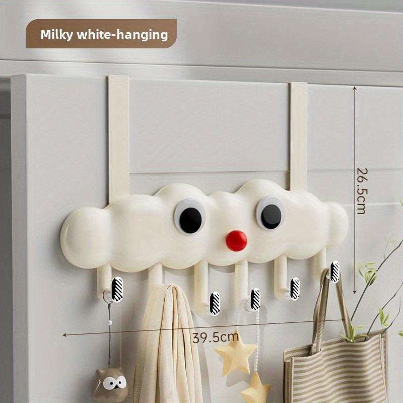 1pc Multi‑Hook Over‑Door Hook Rack, Space‑Saving Plastic Storage Organizer for Towels, Jackets & Kitchen Utensils