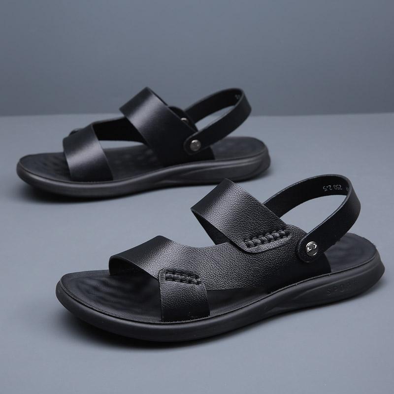 Модные летние мужские сандалии slip on модные уличные пляжные мужские тапочки — фото 3