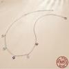 Authentic 925 Sterling Silver Colorful Guardian Eye Necklace Multiple Devil Eyes Neck Chain for Women Fine Jewelry