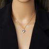 gold heart crystal jewelry set necklace earrings for women
