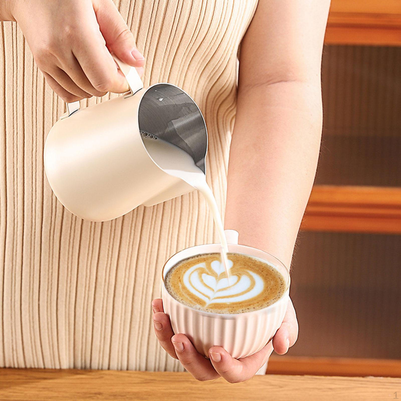 

Milk Frother Cup Accessories Tool Easy to Clean Coffee Bar Supplies Latte Art Stainless Steel 350 ml