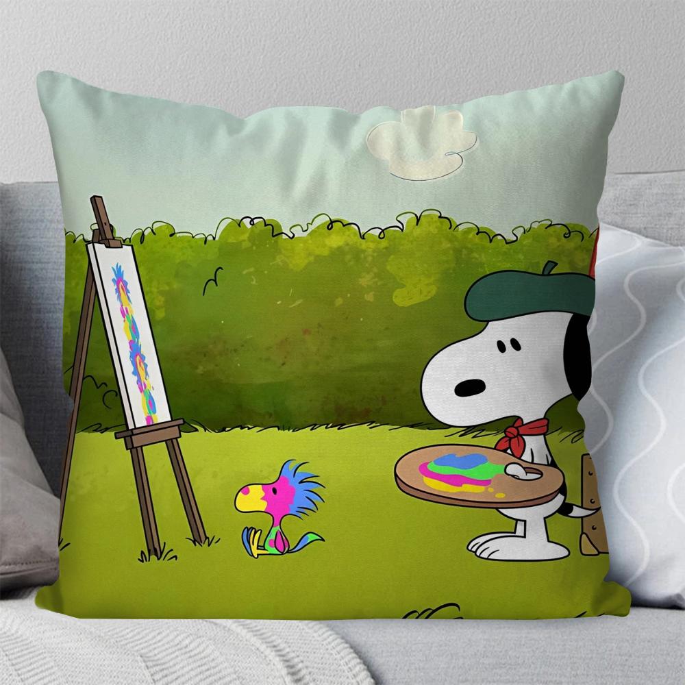 

Комический персонаж S-snoopy Наволочка Квадратная подушка Спальня Диван Досуг Комфортная подушка Автомобиль Гостиная Украшение дома 40X40 16x16Inch