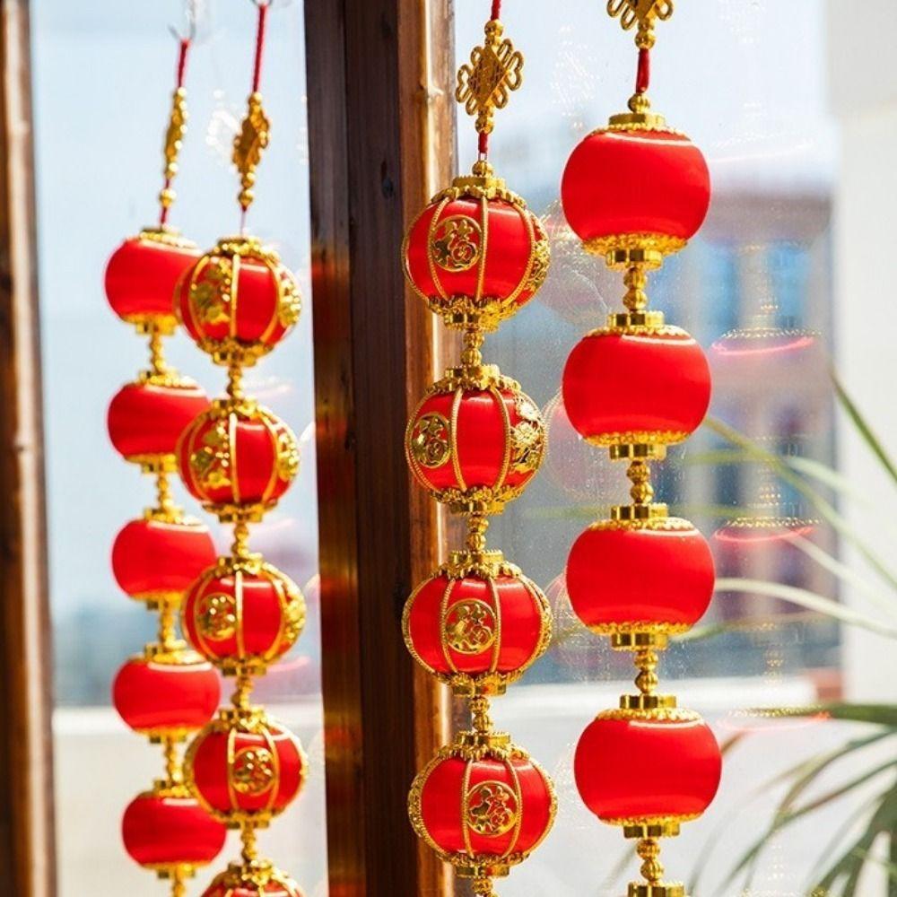 Fu Character New Year Lantern String Chinese Style Spring Festival Hanging Lantern  Window
