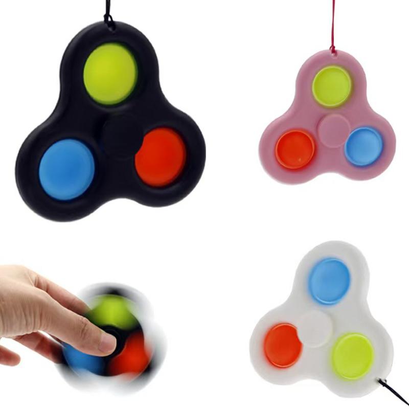 Toys Push Bubble Fidget Spinner ADHD Anxiety Stress Relief Birthday Party Favors Gifts for Classroom Prize Kids Boys Girls