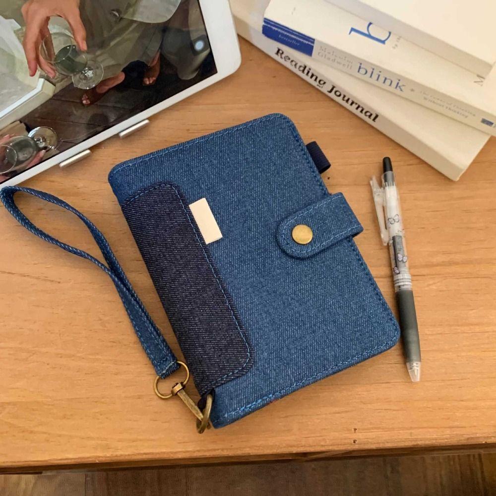 Loose Leaf Binder Notebook A7 Handwritten Diary High-end Retro Denim Notebook Gift