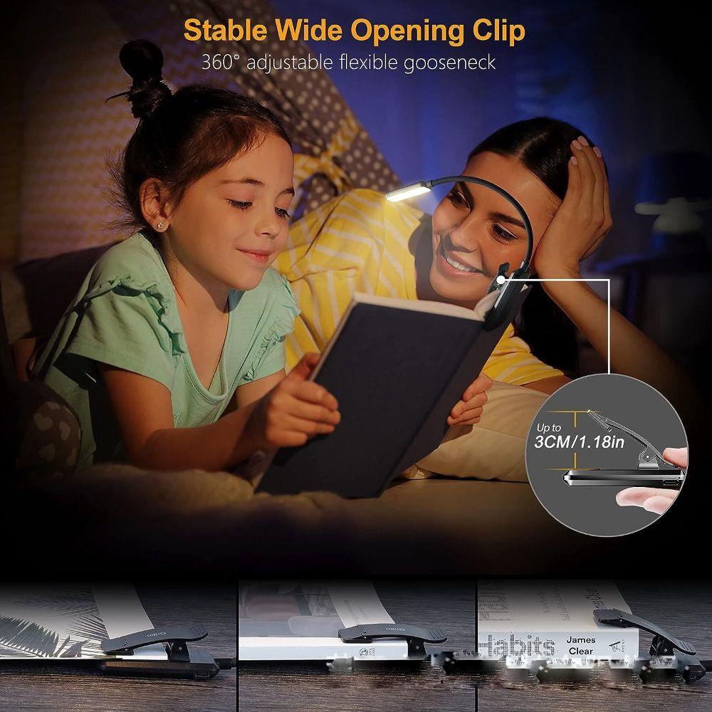 USB Rechargeable LED Clip-on Desk Lamp Portable Night Light Reading Light  Travel