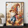 Halloween 5D DIY Diamond Art Painting Kit Autumn Fall Gnome Home Wall Decor Handmade Gift for Thanksgiving Seasonal Craft Supplies