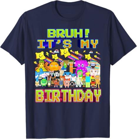 Bruh Its My Birthday Funny Brainrot for Boys Teen TShirt Y2k Silly Brainrot Humor Saying Tee Novelty Gift Unique Aesthetic Top