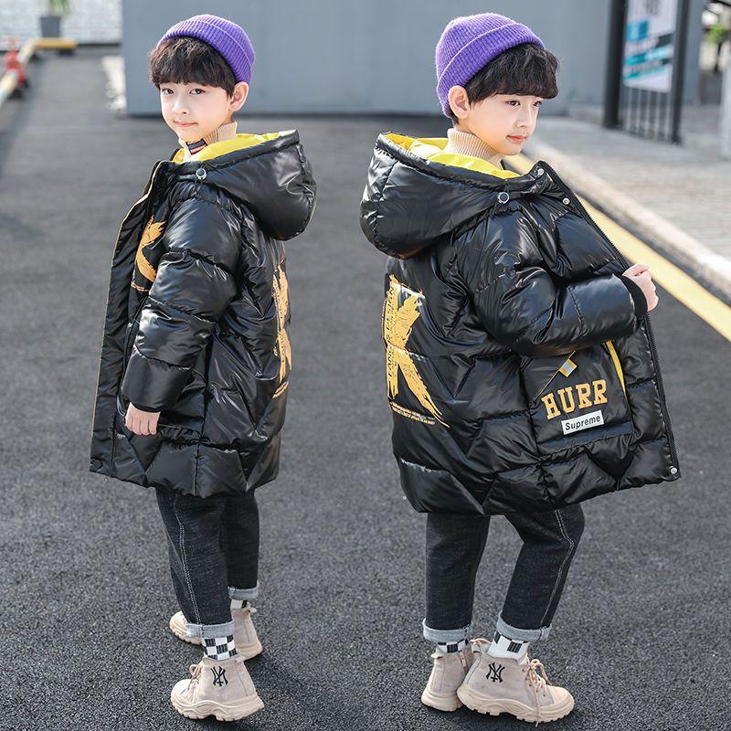 Kinder Baumwolljacke Mittel bis Lang Winterkleidung Dicke Daunen Baumwolljacke für Kinder und Jungen Stilvolle Jacke