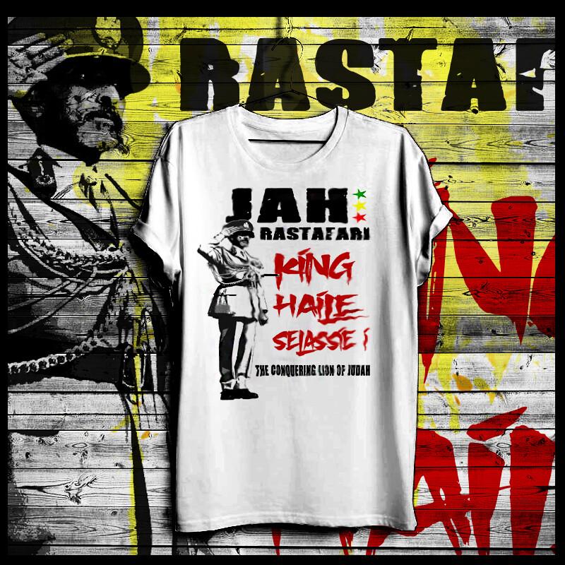 

Reggae t-shirt Roots Rock Rasta Flag Jah Rastafari Haile Selassie I Boss tee S