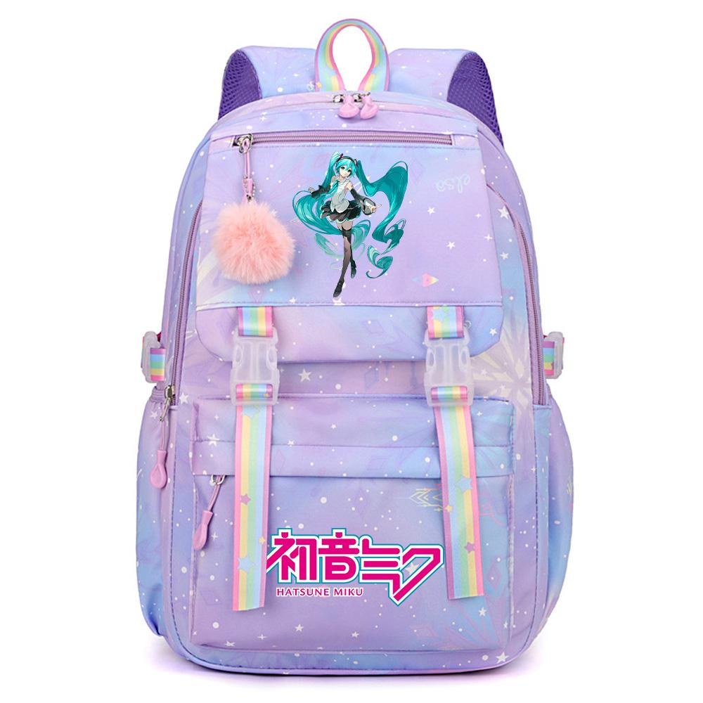 Anime Anime Hatsune Miku Bedruckter Rucksack mit großem Fassungsvermögen, wasserdicht, für Teenager, Schüler, Mädchen, Jungen, Schultasche, Büchertasche, Reisetasche