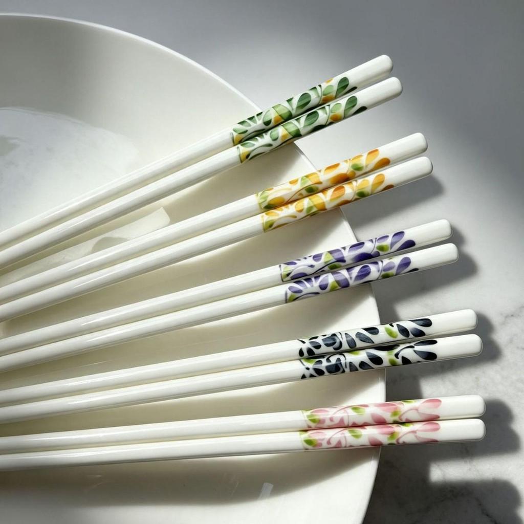 High-Temperature Resistant Luxury Macaron Color Ceramic Chopsticks - Easy To Clean