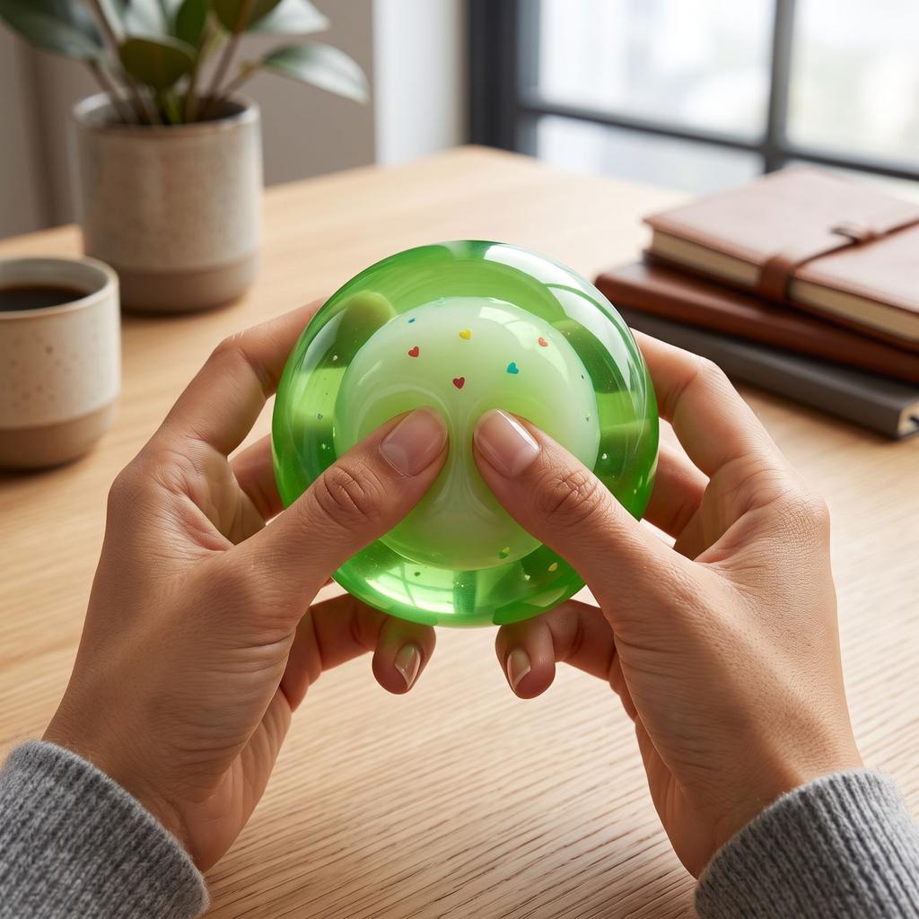 Green Grape Crunchy Stress Toy - Non-Rebounding for Adults and Kids