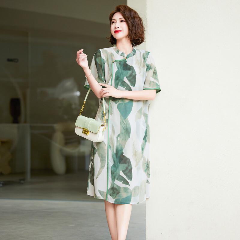 Jianhu Mom's Summer Chiffon Mid-length Dress
