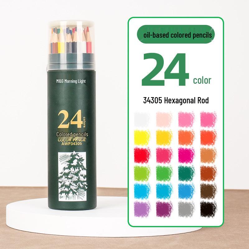Morning Light No-Sharpen Water-Soluble & Oil-Based Colored Pencils for Kindergarten & Primary Students