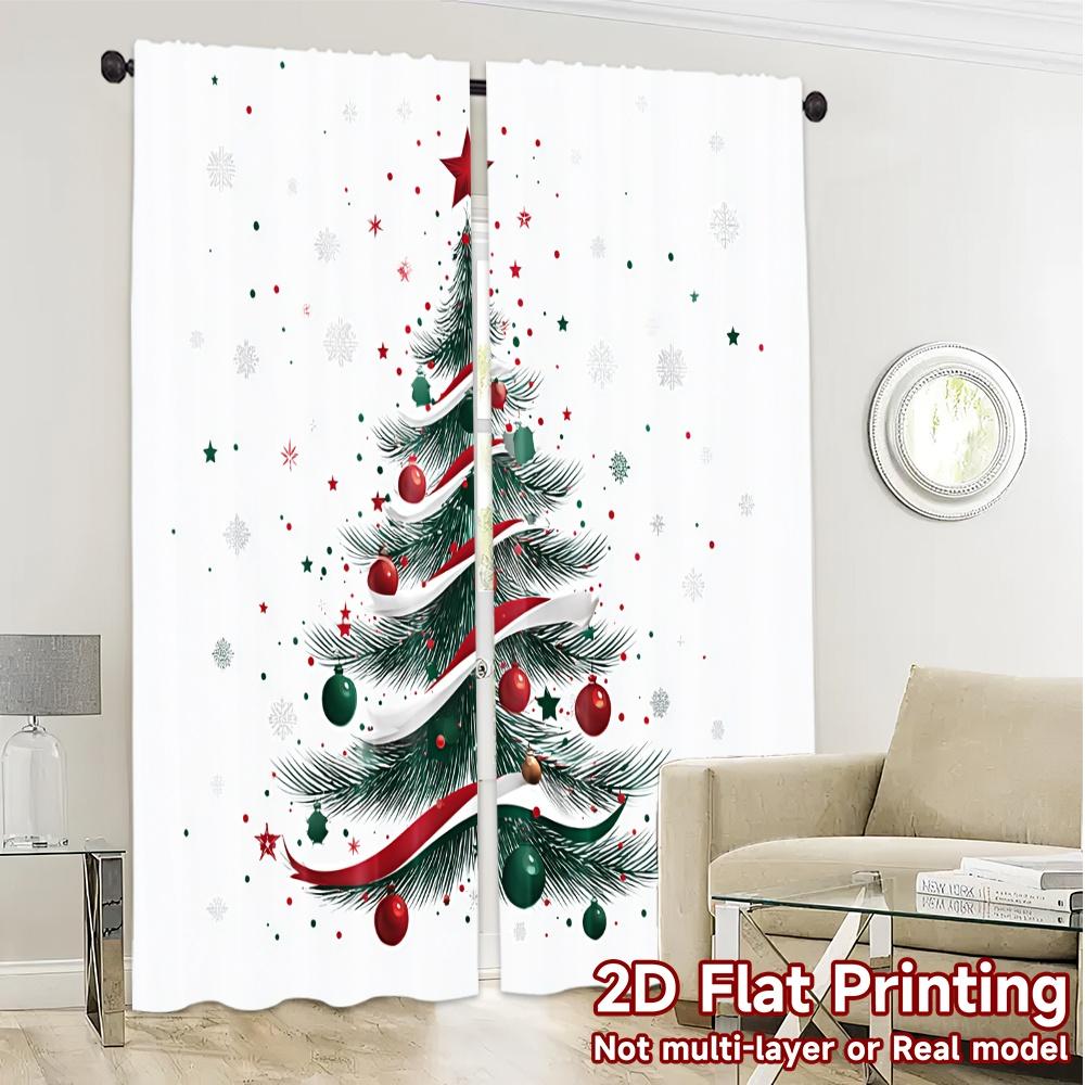 2D Flat Printing  JIT 2pcs   Curtains (Without Rod) Festive Whirl Print Popular Curtains Versatile Polyester Curtains Decorations