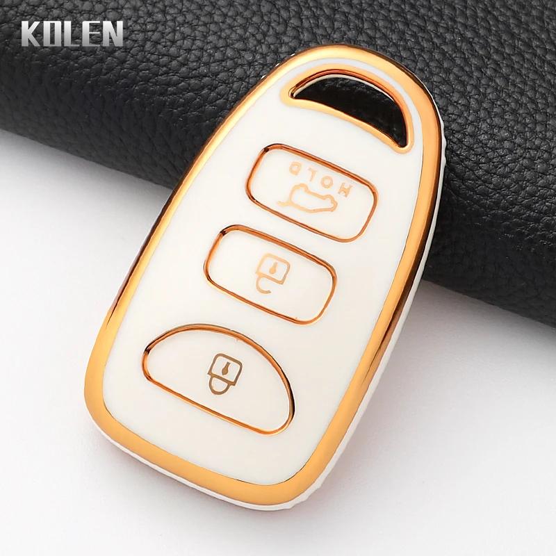 Fashion Tpu Car Key Case Cover For Hyundai Kia Tuscon Elantra Rio Sportage Rondo Accent Protected Shell Keychain Fob Accessories