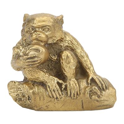 Brass Monkey Statue Vivid Image High Hardness Small Size Monkey Figurines for Home Decoration