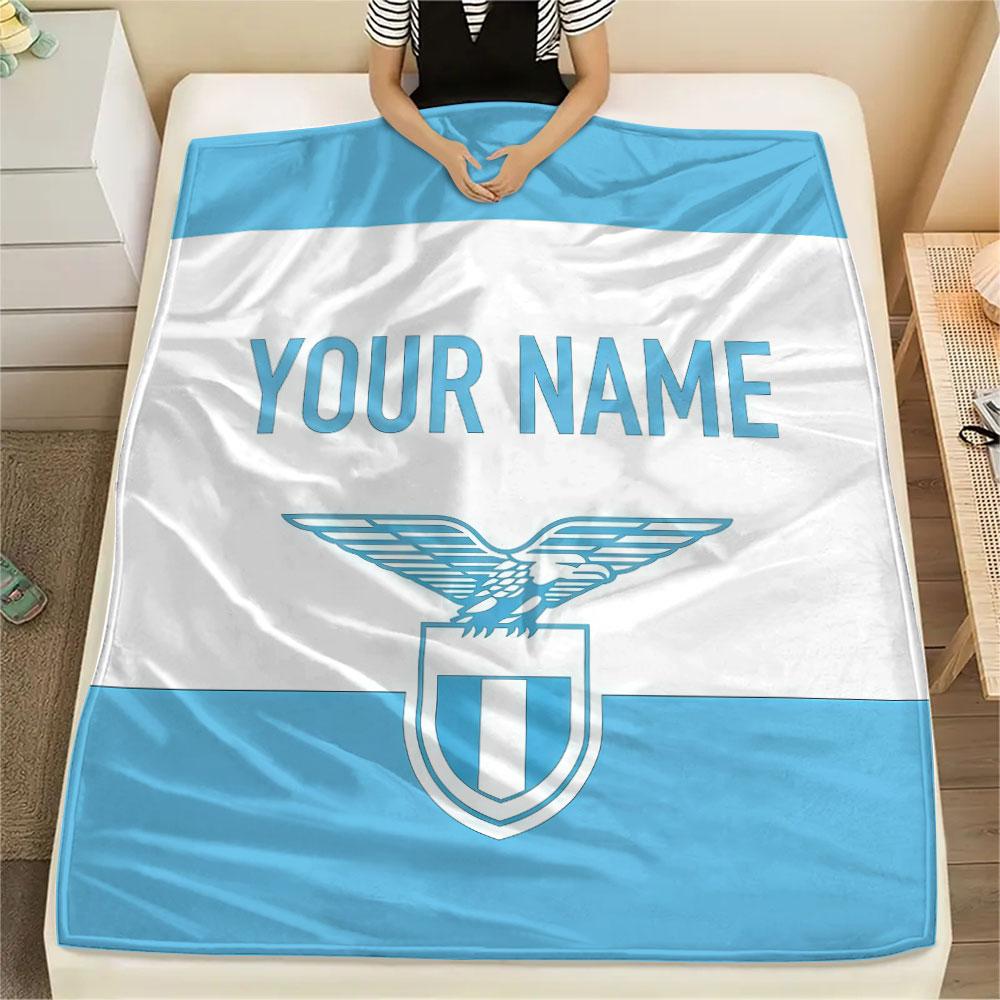 Custom Name,SS Lazio Printed Flannel Blanket, Soft Throw for Bedroom Sofa, Washable, Christmas Present, Great Gift.