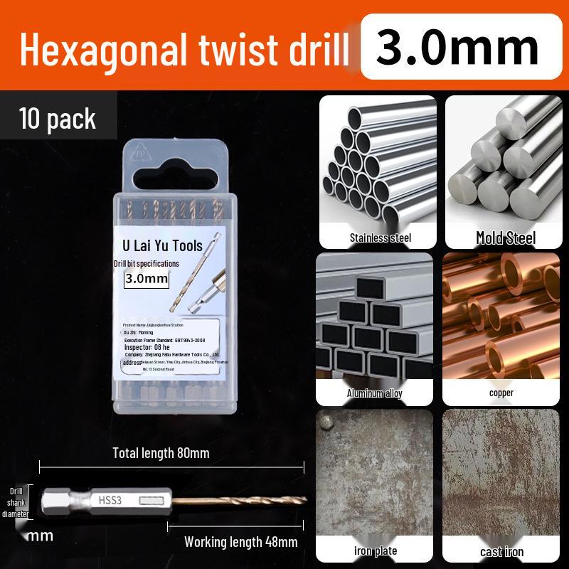 High Hardness Alloy Cobalt Hex Shank Twist Drill Set for Stainless Steel