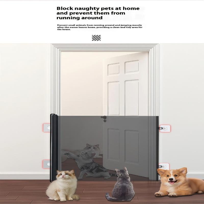 Safety Pet Mesh Fence Cat Gate Retractable Safety Gates For Pets No Drilling Barrier Childproofing For Small Medium Large Breeds
