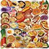 50 Transparent Chinese Food Sticker Pack, Waterproof Transparent PET Manual Material Decorative Guitar Notebook