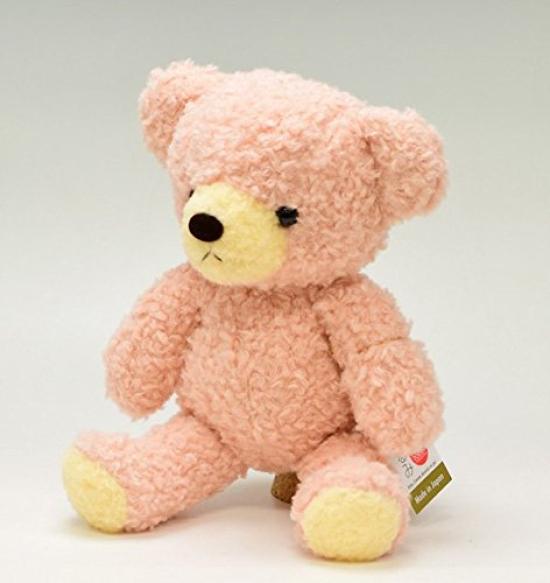 Doshin Original Made In Japan Mocopalucci Fluffy Bear Medium Plush Toy Height 29cm Rose