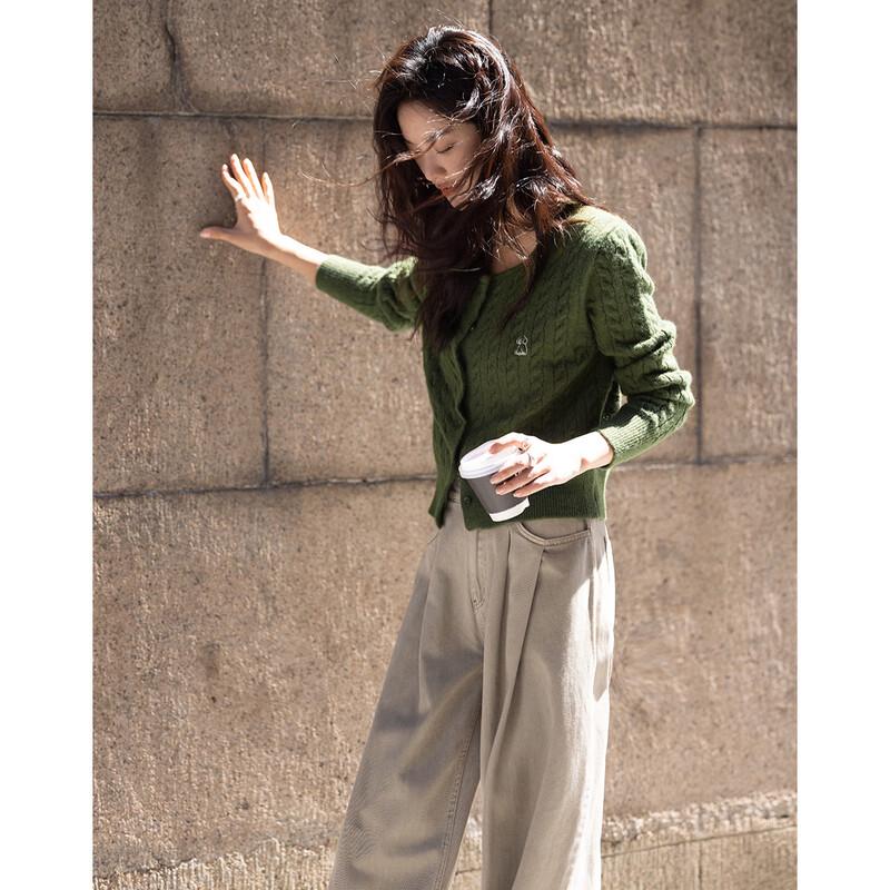 Demana Round Neck Embroidered Knitted Cardigan