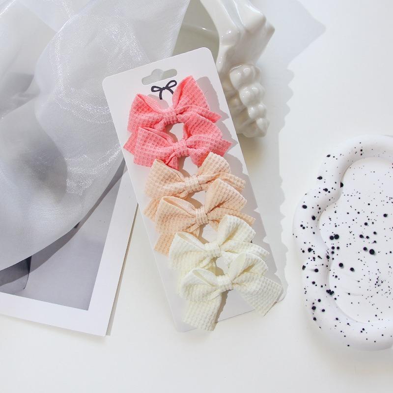 10Pcs/Set Solid Color Ribbon Kids Bows Hair Clips Baby Girls Handmade Bowknot Hairpin MiNi Barrettes Hair Tie Accessories
