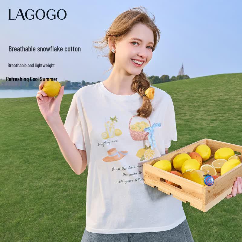 LAGOGO Women s Relaxed Fit Printed T-Shirt XL