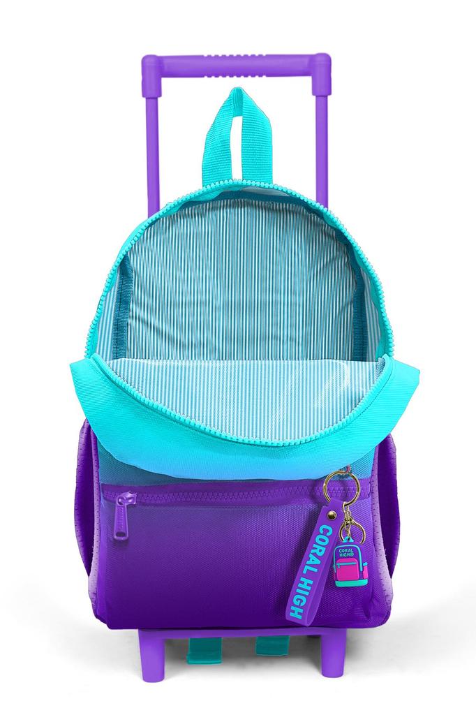 Minik Yuva Squeegee Rucksack Türkis Lila Farbübergang Zwei Fächer 24063