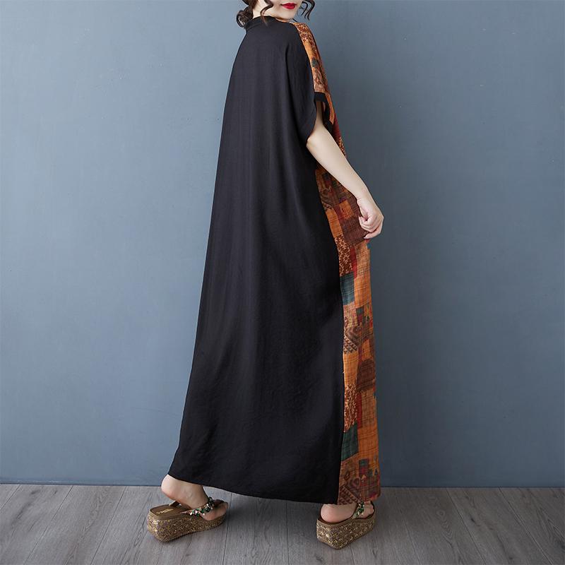 DIMANAF New Women 2025 Plus Size Summer Long Casual Dress Loose Linen Vintage Basic Maxi Dress 9847