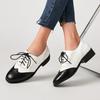 Britischer Stil Retro Damen Oxford Schuhe mit niedrigem Absatz