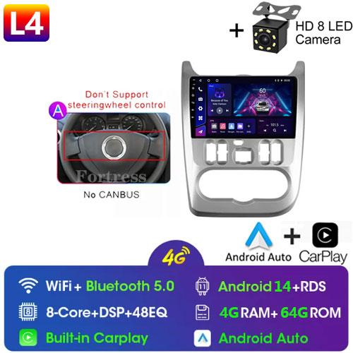 Android 13 2 din Radio Car Multimedia autoradio Pentru Renault Logan 1 Sandero 2009-2015 Dacia Duster Carplay 4G GPS 2din fără DVD