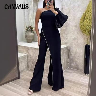 Damen Herbst Temperament Collage Hose Hoch taillierter Damen Jumpsuit