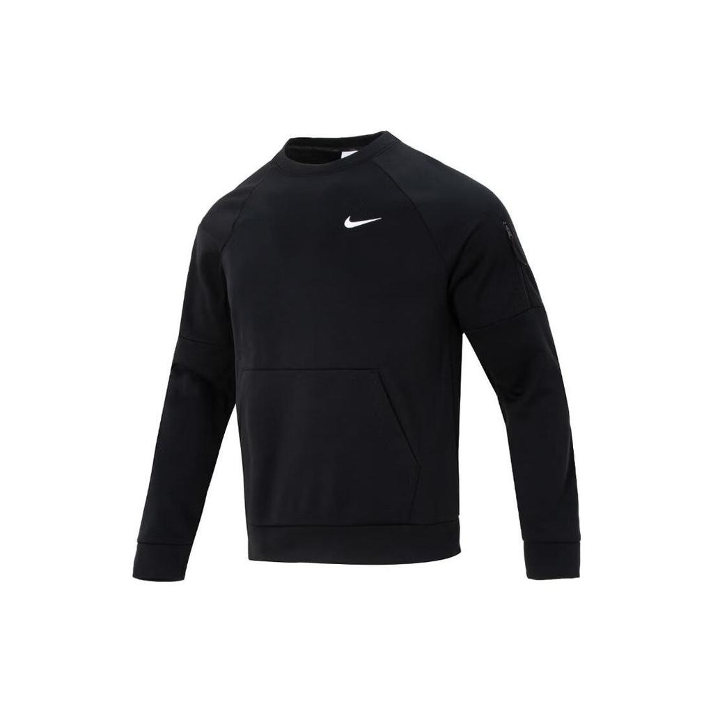 Nike Solid Color Crew Neck Sports Sweatshirt Men sweatshirt Black FB8506-010