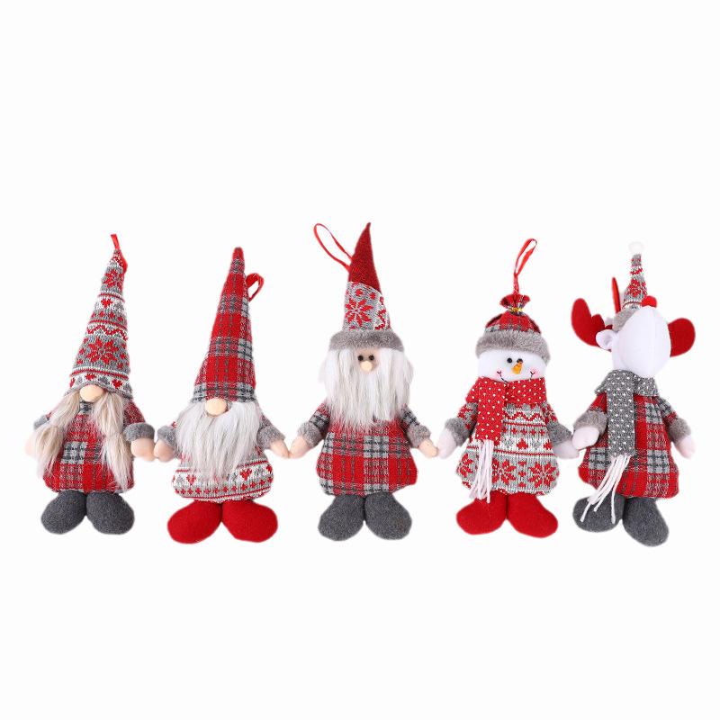 Julepynt tilbehør Juletre Dekor Nyttår Reinsdyr Snømann Plysj leke Julenisse Dukke Ornamenter Navidad Dekorasjon God Jul