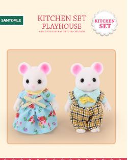 Non-Toxic Simulation Forest Rabbit Family Diy Playset Mini Rabbit Bear Figure Toy Dolls Kids Gifts