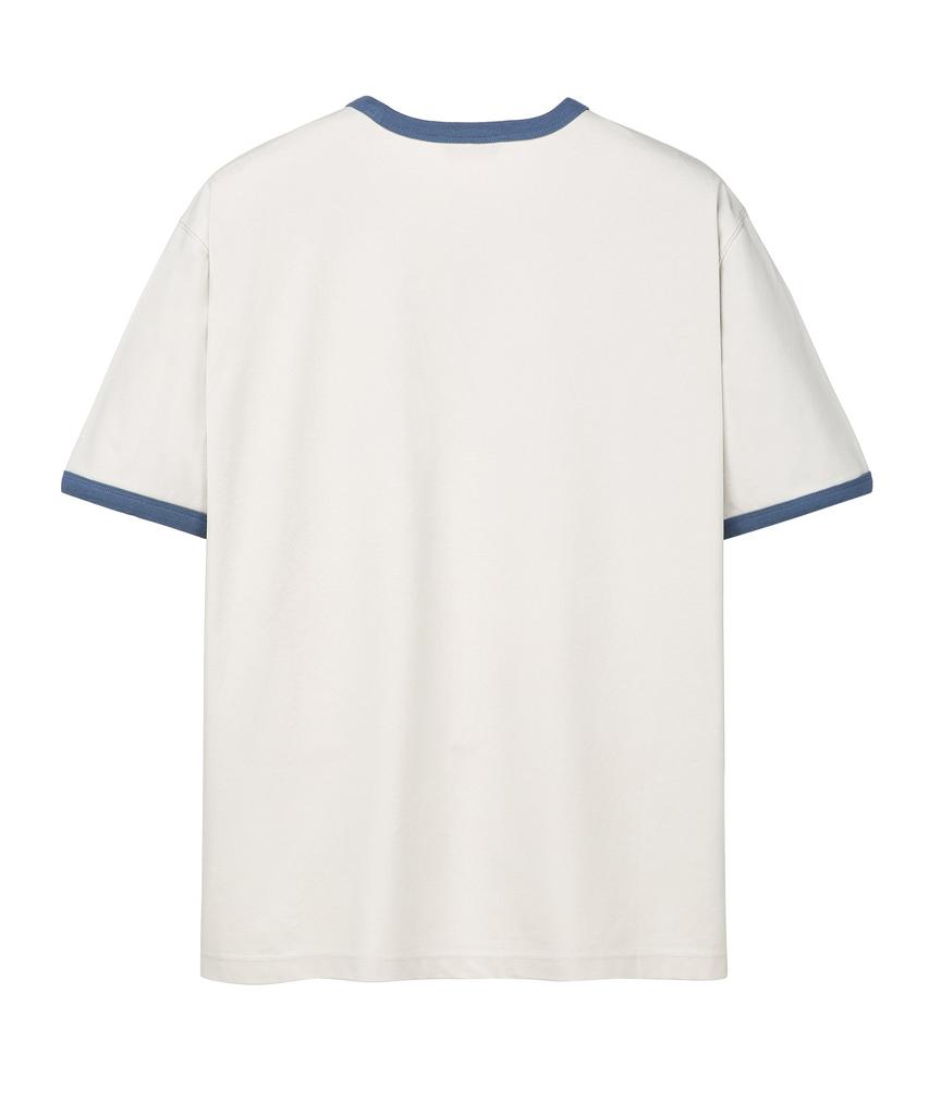 IL CORSO Living Star Ringer Short Sleeve T-Shirt Cream Iets5E417Cr
