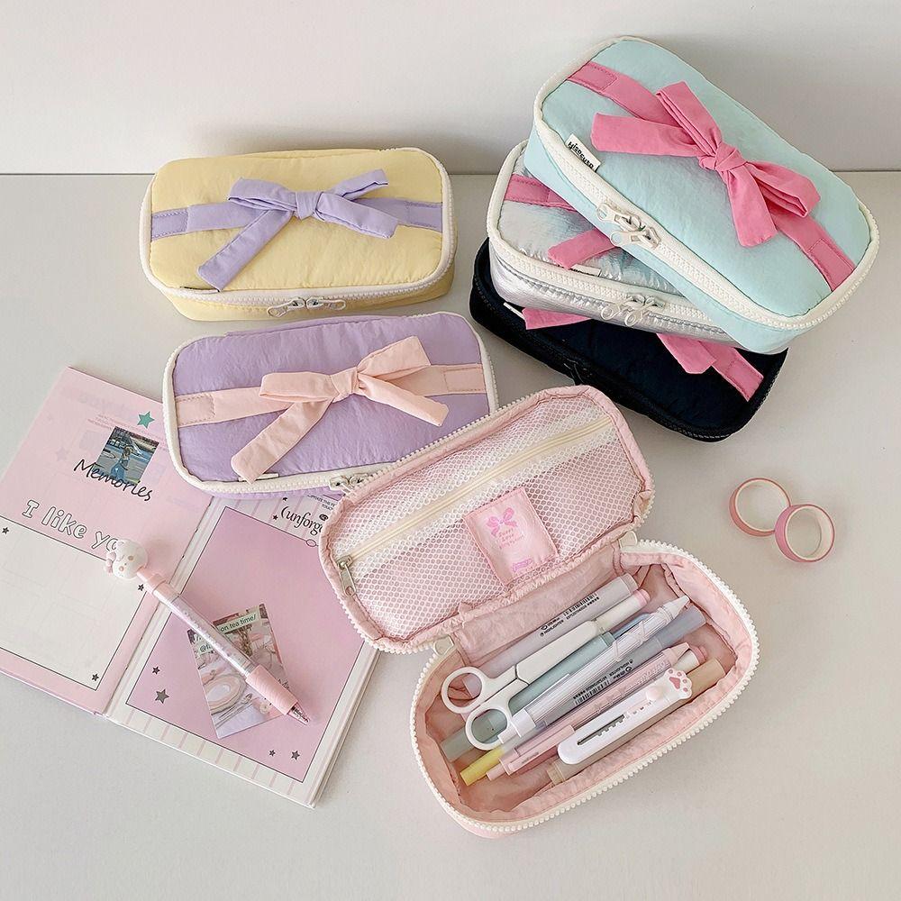 Candy Colored Stationery Storage Bag Large Capacity Storage Bag Pencil Case School Office