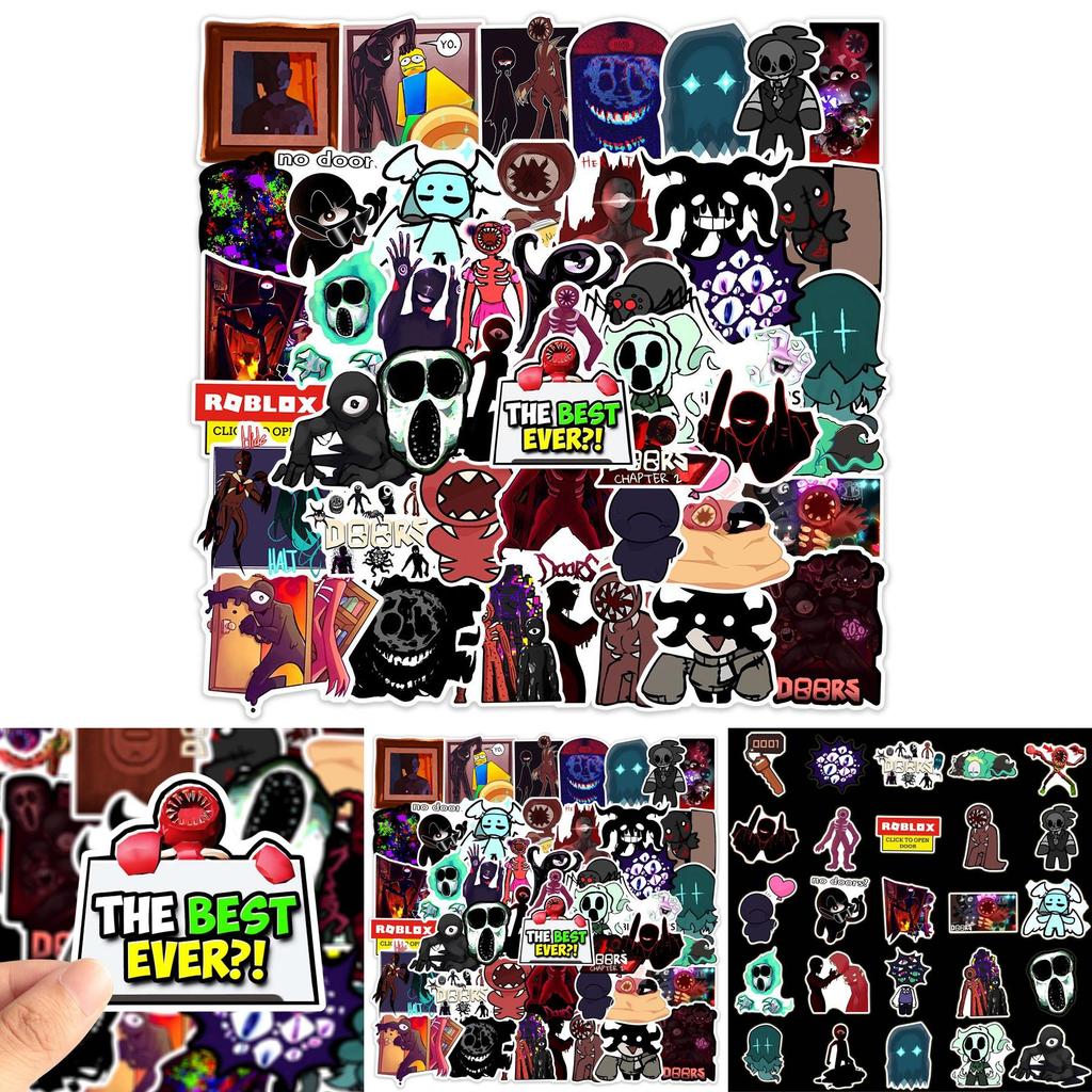 50pcs Waterproof Stickers With Doors Roblox Figure Perfect For Scrapbooking And Personalization