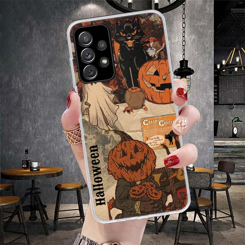 October Fall Halloween Spooky Pumpkin Phone Case For Samsung Galaxy A71 A51 A41 A31 A21S A11 A70 A50 A40 A30 A20E A10S A20S A6 A