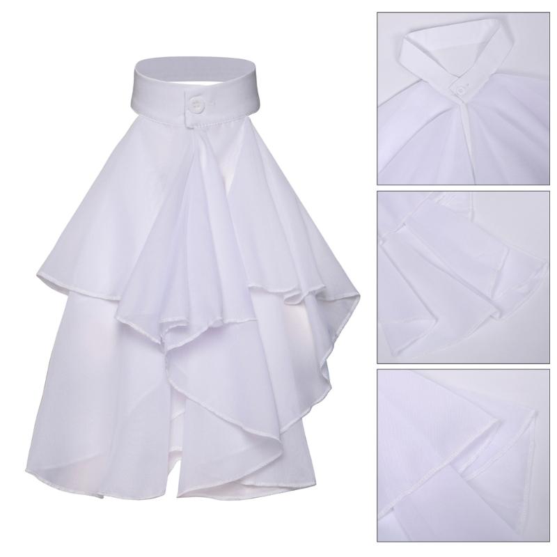 Viktorianischer Kolonial-Jabot, falscher Kragen, mittelalterliches Steampunk-Kostüm, abnehmbarer weißer Kragen mit Rüschen, viktorianische Krawatte