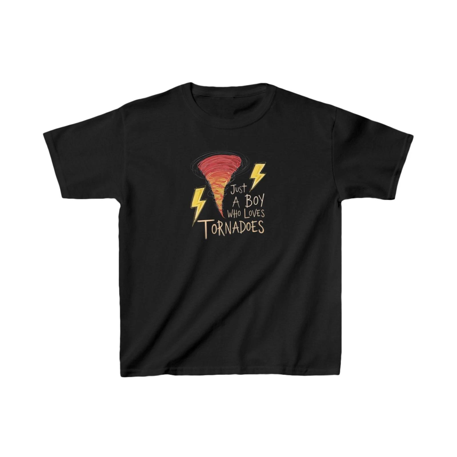 T-Shirt for Kids, Just a Boy Who Loves Tornadoes Kids Shirt Kids Gift S