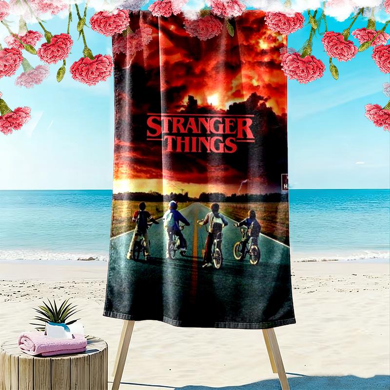 stranger things Print Beach Towel, Large Soft Quick Dry Towel for Beach Camping Swimming
