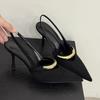 Fashion Heeled Sandals Elegant Women High Heels Shoes Pointed Toe Luxury 2025 Party Fashion Slides Pumps Dress New Mujer De Sandalias