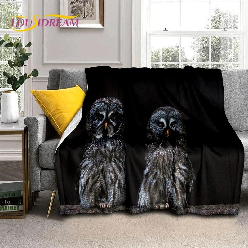 3D Cartoon Cute Owl Series HD Blanket,Soft Throw Blanket for Home Bedroom Bed Sofa Picnic Travel Office Rest Cover Blanket Kids