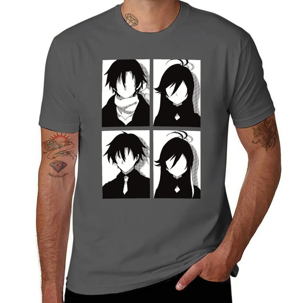 86 or Eighty six anime merch All main character in black and white pop art minimalist design Shinei nouzen x Vladilena m T-Shirt