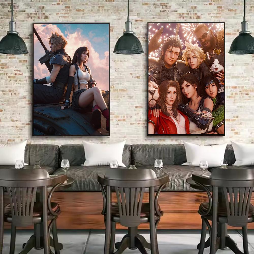 Video Games Final F-Fantasy Poster HD Art Sticky Wall Waterproof Home Living Room Bedroom Bar Aesthetic Decoration